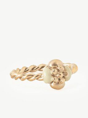 Chanel Gold-Tone Camellia Braided Ring